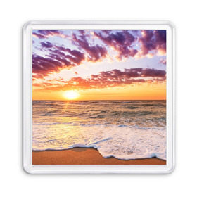 Магнит 55*55 с принтом Sunset , Пластик | Размер: 65*65 мм; Размер печати: 55*55 мм | волны | закат | море | небо | океан | рассвет | солнце