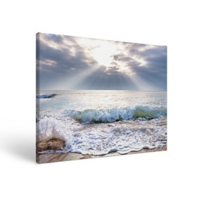 Холст прямоугольный с принтом Закат , 100% ПВХ |  | Тематика изображения на принте: море | небо | океан | пейзаж | солнце
