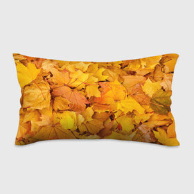Подушка 3D антистресс с принтом Золотая листва , наволочка — 100% полиэстер, наполнитель — вспененный полистирол | состоит из подушки и наволочки на молнии | жёлтый осень | золото | листья