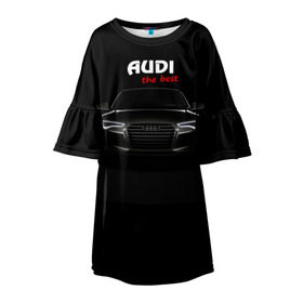 Детское платье 3D с принтом AUDI the best , 100% полиэстер | прямой силуэт, чуть расширенный к низу. Круглая горловина, на рукавах — воланы | audi | авто | автомобиль | ауди