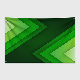Флаг-баннер с принтом Зелёные стрелы , 100% полиэстер | размер 67 х 109 см, плотность ткани — 95 г/м2; по краям флага есть четыре люверса для крепления | геометрия | зеленый | полосы