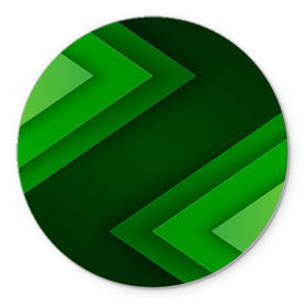 Коврик круглый с принтом Зелёные стрелы , резина и полиэстер | круглая форма, изображение наносится на всю лицевую часть | геометрия | зеленый | полосы