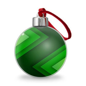 Ёлочный шар с принтом Зелёные стрелы , Пластик | Диаметр: 77 мм | геометрия | зеленый | полосы