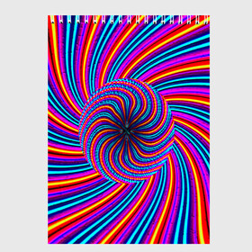 Скетчбук с принтом Радуга , 100% бумага
 | 48 листов, плотность листов — 100 г/м2, плотность картонной обложки — 250 г/м2. Листы скреплены сверху удобной пружинной спиралью | краска | линии | цветные