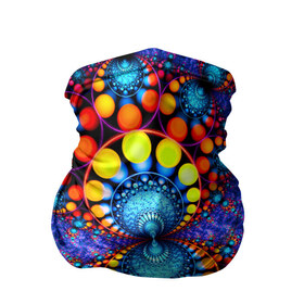Бандана-труба 3D с принтом Узорный фон , 100% полиэстер, ткань с особыми свойствами — Activecool | плотность 150‒180 г/м2; хорошо тянется, но сохраняет форму | круги | разноцветный | фракталы | яркий
