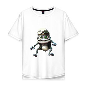 Мужская футболка хлопок Oversize с принтом Сумасшедшая лягушка гонщик , 100% хлопок | свободный крой, круглый ворот, “спинка” длиннее передней части | crazy frog | байкер | мотоцикл