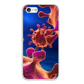 Чехол для Apple iPhone 5/5S силиконовый с принтом Бактерия , Силикон | Область печати: задняя сторона чехла, без боковых панелей | Тематика изображения на принте: биология | вирус | медицина | микроб