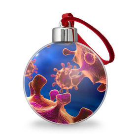 Ёлочный шар с принтом Бактерия , Пластик | Диаметр: 77 мм | Тематика изображения на принте: биология | вирус | медицина | микроб