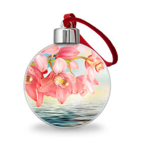 Ёлочный шар с принтом Цветы над водой , Пластик | Диаметр: 77 мм | букет | вода | душистый аромат | озеро | приятный запах | пруд | растение | цветок | цветы