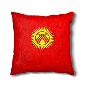 Подушка 3D с принтом Киргизия , наволочка – 100% полиэстер, наполнитель – холлофайбер (легкий наполнитель, не вызывает аллергию). | состоит из подушки и наволочки. Наволочка на молнии, легко снимается для стирки | киргиз | киргизия | киргизский | кыргызстан | национальный | нация | флаг | флаги