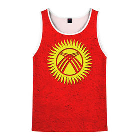 Мужская майка 3D с принтом Киргизия , 100% полиэстер | круглая горловина, приталенный силуэт, длина до линии бедра. Пройма и горловина окантованы тонкой бейкой | Тематика изображения на принте: киргиз | киргизия | киргизский | кыргызстан | национальный | нация | флаг | флаги