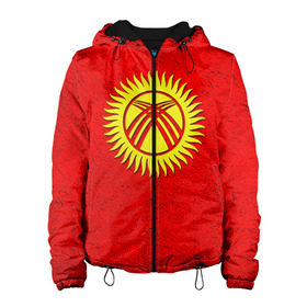 Женская куртка 3D с принтом Киргизия , ткань верха — 100% полиэстер, подклад — флис | прямой крой, подол и капюшон оформлены резинкой с фиксаторами, два кармана без застежек по бокам, один большой потайной карман на груди. Карман на груди застегивается на липучку | киргиз | киргизия | киргизский | кыргызстан | национальный | нация | флаг | флаги