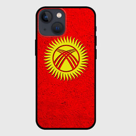 Чехол для iPhone 13 mini с принтом Киргизия ,  |  | Тематика изображения на принте: киргиз | киргизия | киргизский | кыргызстан | национальный | нация | флаг | флаги