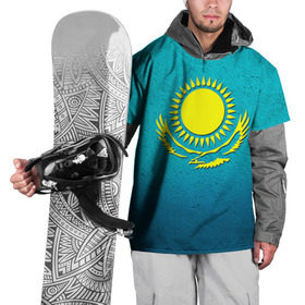 Накидка на куртку 3D с принтом Флаг Казахстана , 100% полиэстер |  | казах | казахский | казахстан | национальный | нация | республика | рк | флаг | флаги