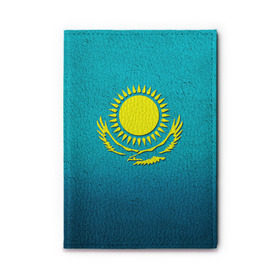 Обложка для автодокументов с принтом Флаг Казахстана , натуральная кожа |  размер 19,9*13 см; внутри 4 больших “конверта” для документов и один маленький отдел — туда идеально встанут права | казах | казахский | казахстан | национальный | нация | республика | рк | флаг | флаги
