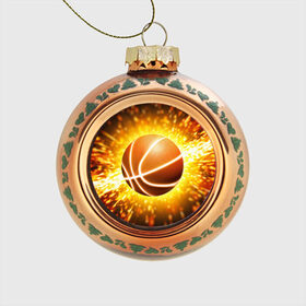 Стеклянный ёлочный шар с принтом Баскетбольный мяч , Стекло | Диаметр: 80 мм | взрыв | искры | огонь | пламя