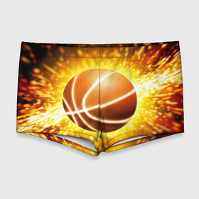 Мужские купальные плавки 3D с принтом Баскетбольный мяч , Полиэстер 85%, Спандекс 15% |  | Тематика изображения на принте: взрыв | искры | огонь | пламя