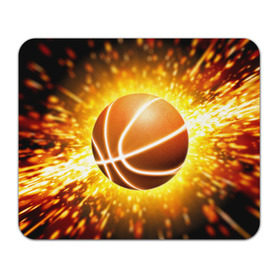 Коврик прямоугольный с принтом Баскетбольный мяч , натуральный каучук | размер 230 х 185 мм; запечатка лицевой стороны | Тематика изображения на принте: взрыв | искры | огонь | пламя