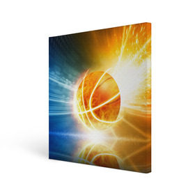 Холст квадратный с принтом Баскетбол - жизнь моя , 100% ПВХ |  | Тематика изображения на принте: streetball | баскетбол | взрыв | мяч | пламя