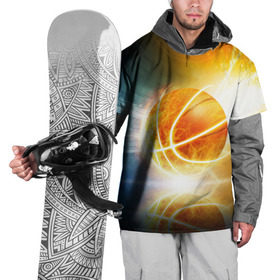 Накидка на куртку 3D с принтом Баскетбол - жизнь моя , 100% полиэстер |  | Тематика изображения на принте: streetball | баскетбол | взрыв | мяч | пламя