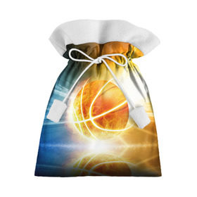 Подарочный 3D мешок с принтом Баскетбол - жизнь моя , 100% полиэстер | Размер: 29*39 см | Тематика изображения на принте: streetball | баскетбол | взрыв | мяч | пламя
