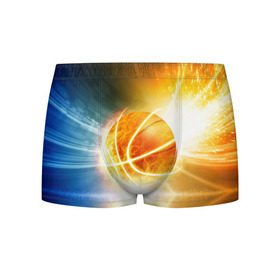 Мужские трусы 3D с принтом Баскетбол - жизнь моя , 50% хлопок, 50% полиэстер | классическая посадка, на поясе мягкая тканевая резинка | streetball | баскетбол | взрыв | мяч | пламя