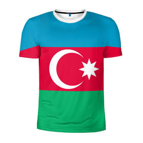Мужская футболка 3D спортивная с принтом Азербайджан , 100% полиэстер с улучшенными характеристиками | приталенный силуэт, круглая горловина, широкие плечи, сужается к линии бедра | страна | флаг