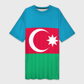 Платье-футболка 3D с принтом Азербайджан ,  |  | страна | флаг