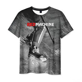 Мужская футболка 3D с принтом Red maсhine , 100% полиэфир | прямой крой, круглый вырез горловины, длина до линии бедер | red machine | красная машина | сборная россии | хоккей