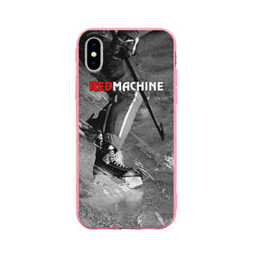 Чехол для Apple iPhone X силиконовый матовый с принтом Red maсhine , Силикон | Печать на задней стороне чехла, без боковой панели | red machine | красная машина | сборная россии | хоккей