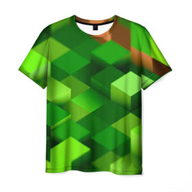 Мужская футболка 3D с принтом Minecraft , 100% полиэфир | прямой крой, круглый вырез горловины, длина до линии бедер | green | зеленый