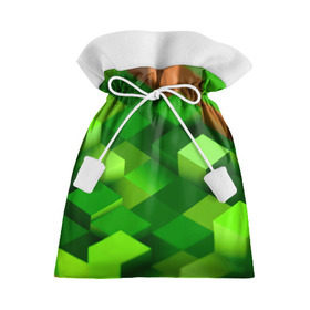 Подарочный 3D мешок с принтом Minecraft , 100% полиэстер | Размер: 29*39 см | green | зеленый