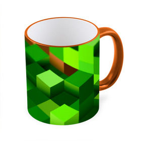 Кружка 3D с принтом Minecraft , керамика | ёмкость 330 мл | green | зеленый