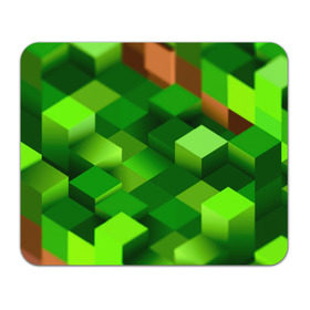 Коврик прямоугольный с принтом Minecraft , натуральный каучук | размер 230 х 185 мм; запечатка лицевой стороны | green | зеленый