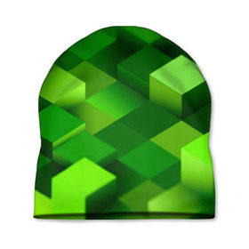 Шапка 3D с принтом Minecraft , 100% полиэстер | универсальный размер, печать по всей поверхности изделия | green | зеленый