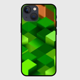 Чехол для iPhone 13 mini с принтом Minecraft ,  |  | green | зеленый