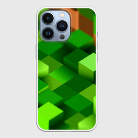Чехол для iPhone 13 Pro с принтом Minecraft ,  |  | Тематика изображения на принте: green | зеленый