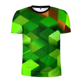 Мужская футболка 3D спортивная с принтом Minecraft , 100% полиэстер с улучшенными характеристиками | приталенный силуэт, круглая горловина, широкие плечи, сужается к линии бедра | green | зеленый