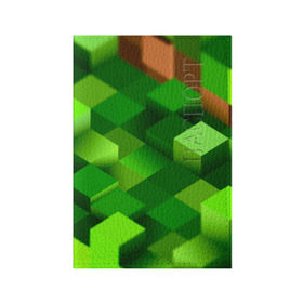 Обложка для паспорта матовая кожа с принтом Minecraft , натуральная матовая кожа | размер 19,3 х 13,7 см; прозрачные пластиковые крепления | green | зеленый
