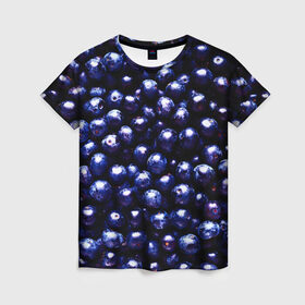 Женская футболка 3D с принтом Смородина , 100% полиэфир ( синтетическое хлопкоподобное полотно) | прямой крой, круглый вырез горловины, длина до линии бедер | фиолетовый | ягода