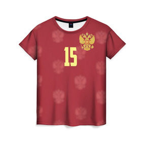 Женская футболка 3D с принтом Роман Широков , 100% полиэфир ( синтетическое хлопкоподобное полотно) | прямой крой, круглый вырез горловины, длина до линии бедер | 15 | shirokov | россия | рф | сборная | футбол | цска