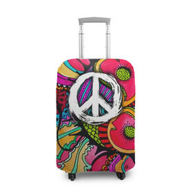 Чехол для чемодана 3D с принтом Хиппи 2 , 86% полиэфир, 14% спандекс | двустороннее нанесение принта, прорези для ручек и колес | hippie | peace | пацифик | хиппи