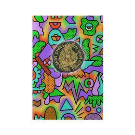 Обложка для паспорта матовая кожа с принтом Хиппи 3 , натуральная матовая кожа | размер 19,3 х 13,7 см; прозрачные пластиковые крепления | Тематика изображения на принте: hippie | peace | пацифик | хиппи