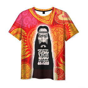 Мужская футболка 3D с принтом Хиппи 5 , 100% полиэфир | прямой крой, круглый вырез горловины, длина до линии бедер | hippie | peace | пацифик | хиппи