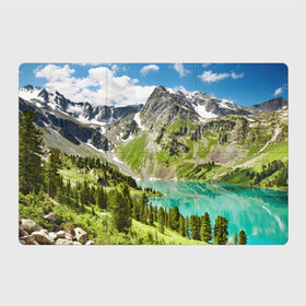 Магнитный плакат 3Х2 с принтом Озеро в горах , Полимерный материал с магнитным слоем | 6 деталей размером 9*9 см | Тематика изображения на принте: пейзаж | яркий