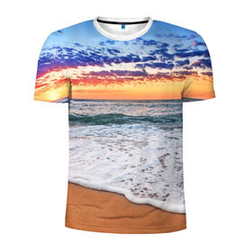 Мужская футболка 3D спортивная с принтом Красивый закат , 100% полиэстер с улучшенными характеристиками | приталенный силуэт, круглая горловина, широкие плечи, сужается к линии бедра | sunrise | sunset | волна | жара | закат | зной | красота | лето | море | океан | отдых | пена | песок | пляж | прибой | прилив | природа | рассвет | солнце