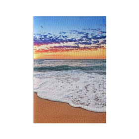 Обложка для паспорта матовая кожа с принтом Красивый закат , натуральная матовая кожа | размер 19,3 х 13,7 см; прозрачные пластиковые крепления | sunrise | sunset | волна | жара | закат | зной | красота | лето | море | океан | отдых | пена | песок | пляж | прибой | прилив | природа | рассвет | солнце