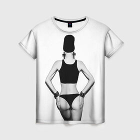 Женская футболка 3D с принтом Стоящая спиной , 100% полиэфир ( синтетическое хлопкоподобное полотно) | прямой крой, круглый вырез горловины, длина до линии бедер | girl | hot | swag | девочки | девушки | сваг | свег