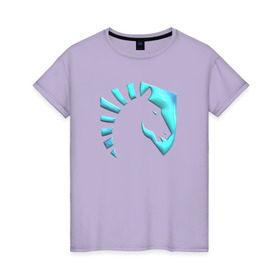 Женская футболка хлопок с принтом cs:go - Liquid team , 100% хлопок | прямой крой, круглый вырез горловины, длина до линии бедер, слегка спущенное плечо | counter strike | cs | csgo | liquid
