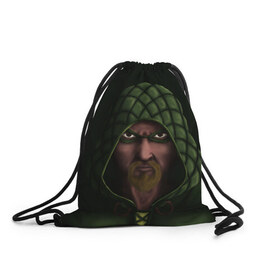 Рюкзак-мешок 3D с принтом Зеленая Стрела , 100% полиэстер | плотность ткани — 200 г/м2, размер — 35 х 45 см; лямки — толстые шнурки, застежка на шнуровке, без карманов и подкладки | arrow | green | зеленая | стрела
